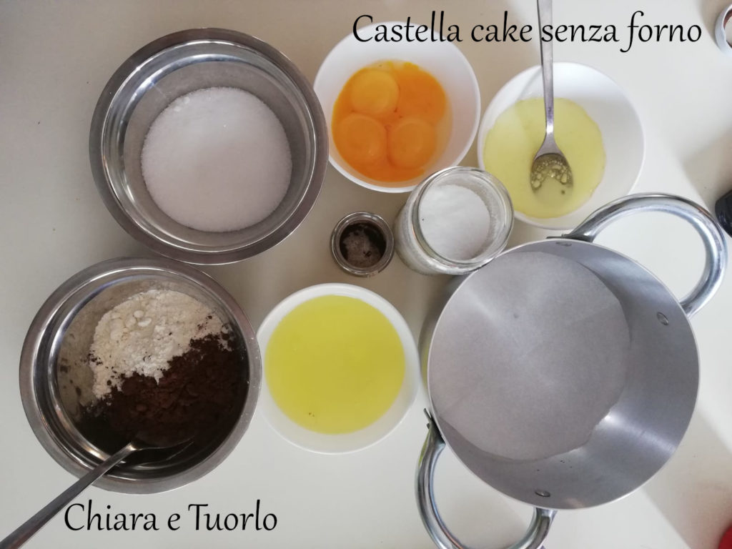 Tutti gli ingredienti per preparare il Castella cake